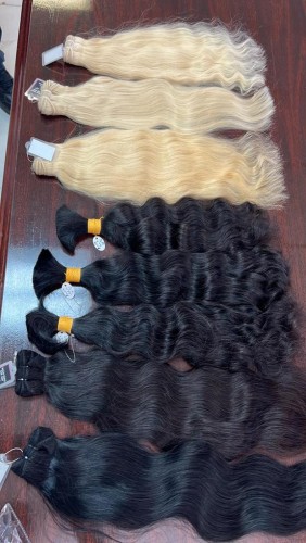 Natural Unwefted Bulk Hair & Blonde bundle